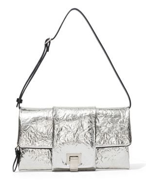 Proenza Schouler Flip metallic-effect leather shoulder bag - Silver
