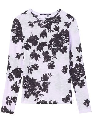 Proenza Schouler floral-print long-sleeved T-shirt - Purple