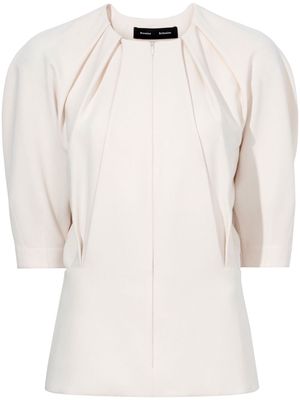 Proenza Schouler gathered-detail crepe blouse - Neutrals