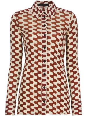 Proenza Schouler geometric-print long-sleeve shirt - Brown