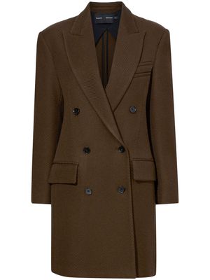 Proenza Schouler Henri double-breasted twill coat - Brown