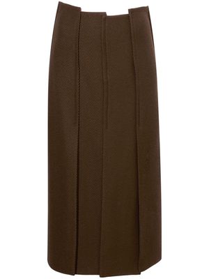 Proenza Schouler high-waist twill midi skirt - Brown