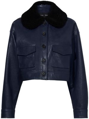 Proenza Schouler Judd shearling-collar leather jacket - Blue