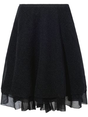 Proenza Schouler Julia layered asymmetric skirt - Black