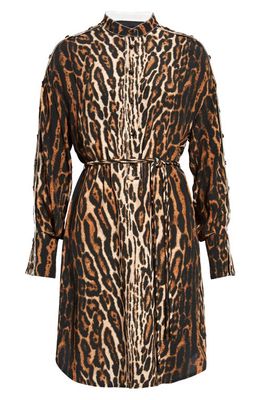 Proenza Schouler Leopard Print Belted Shirtdress in Brown Multi