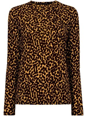 Proenza Schouler leopard-print long-sleeve T-shirt - Yellow