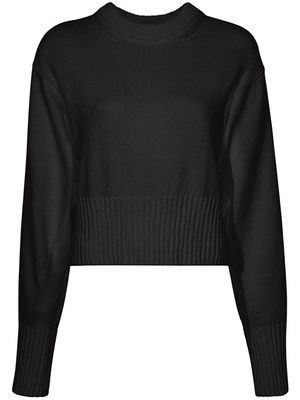 Proenza Schouler long-sleeve cropped knitted sweater - Black