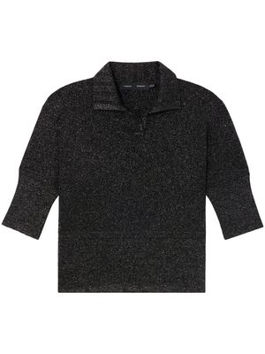 Proenza Schouler lurex-knit short-sleeved top - Black
