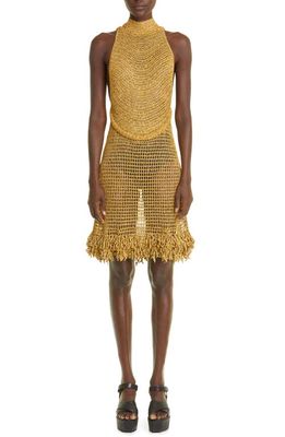 Proenza Schouler Metallic Crochet Dress in Gold