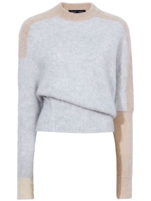Proenza Schouler Patti colour-block brushed jumper - Grey