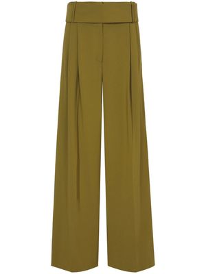 Proenza Schouler pleat-detail wide-leg trousers - Green