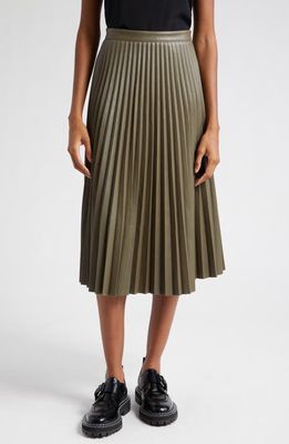 Proenza Schouler Pleated Faux Leather Midi Skirt in Wood