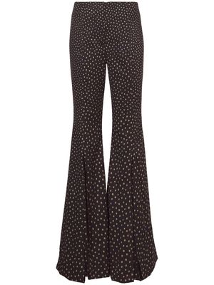 Proenza Schouler polka dot print flared trousers - Black