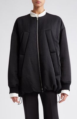 Proenza Schouler Recycled Nylon Twill Bomber Jacket in Black