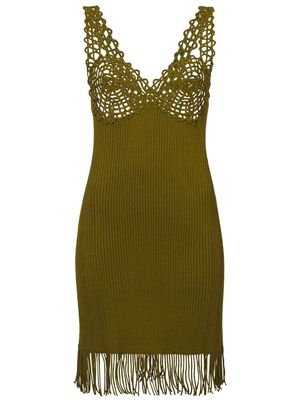 Proenza Schouler ribbed knit lace dress - Green