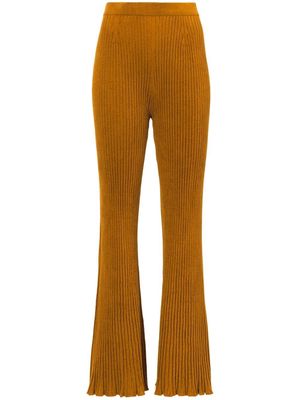 Proenza Schouler ribbed-knit velvet trousers - Brown