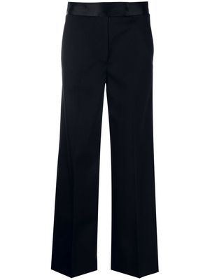 Proenza Schouler satin-waistband tailored wide-leg trousers - Black