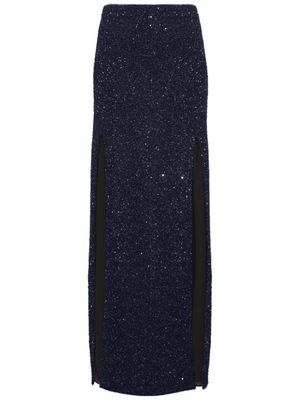 Proenza Schouler sequin-embellished knitted skirt - Blue