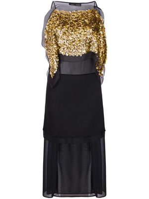 Proenza Schouler sequin-embellished silk midi dress - Black
