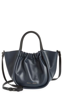 Proenza Schouler Small Ruched Leather Crossbody Tote in Dark Navy