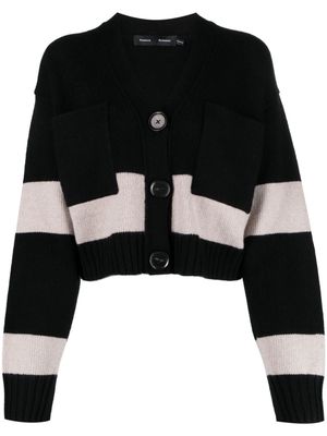 Proenza Schouler Sofia striped wool-blend cardigan - Black