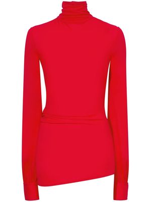 Proenza Schouler Sonia high-neck crepe blouse - Red