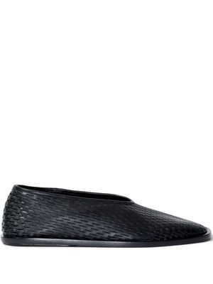 Proenza Schouler square perforated slippers - Black