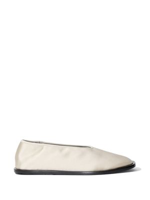 Proenza Schouler square-toe leather mules - White