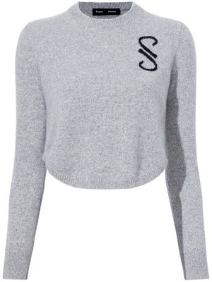 Proenza Schouler Stella monogram-embroidered jumper - Grey