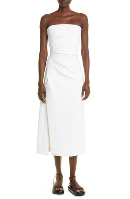 Proenza Schouler Strapless Compact French Terry Dress in White