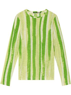 Proenza Schouler striped long-sleeve cotton top - Green