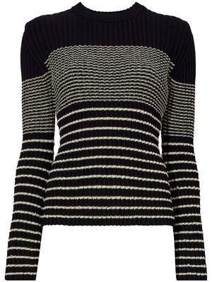Proenza Schouler striped long-sleeved jumper - Black