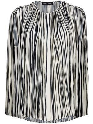 Proenza Schouler striped pleated chiffon blouse - Neutrals