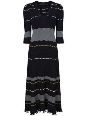 Proenza Schouler striped ribbed midi dress - Black