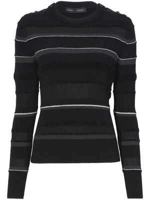 Proenza Schouler striped ribbed sweatshirt - Black