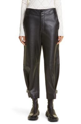 Proenza Schouler Tapered Leather Crop Pants in Black
