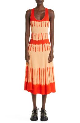 Proenza Schouler Tie Dye Stripe Tank Sweater Dress in Orange Multi
