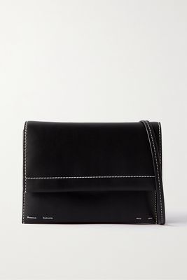 Proenza Schouler White Label - Accordion Color-block Leather Shoulder Bag - Black