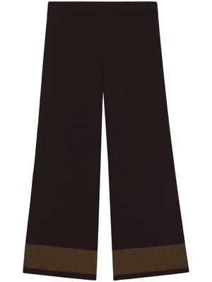 Proenza Schouler White Label contrasting-cuffs wide-leg trousers - Black