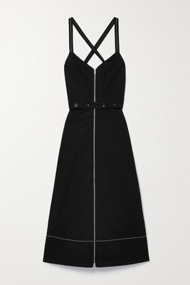 Proenza Schouler White Label - Cotton And Linen-blend Midi Dress - Black