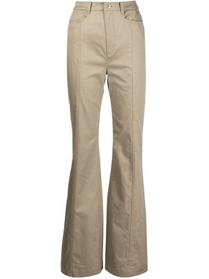 Proenza Schouler White Label cotton twill full leg trousers - Neutrals