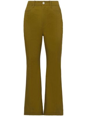 Proenza Schouler White Label cropped cotton-twill trousers - Green