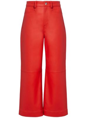 Proenza Schouler White Label cropped leather trousers - Red