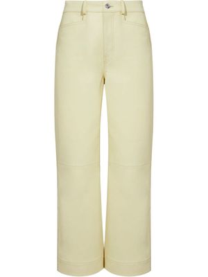 Proenza Schouler White Label cropped wide-leg leather trousers - Yellow