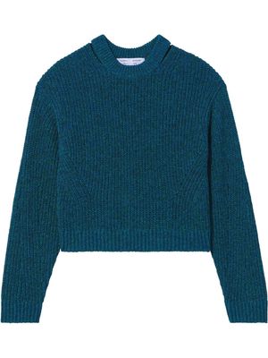 Proenza Schouler White Label cut-out rib-knit jumper - Blue