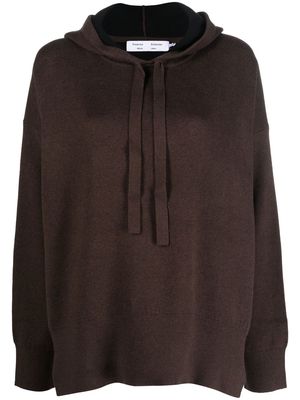 Proenza Schouler White Label drop shoulder knitted hoodie - Brown