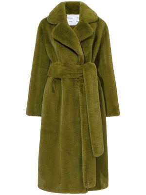 Proenza Schouler White Label faux-fur belted coat - Green
