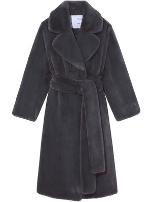Proenza Schouler White Label faux-fur belted coat - Grey