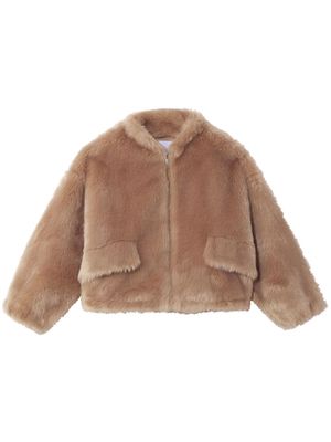 Proenza Schouler White Label faux-fur cropped jacket - Pink