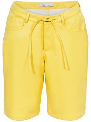 Proenza Schouler White Label faux-leather knee-length shorts - Yellow